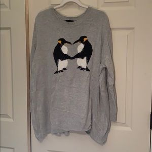 Lane Bryant Gray Penguin Oversized Sweater